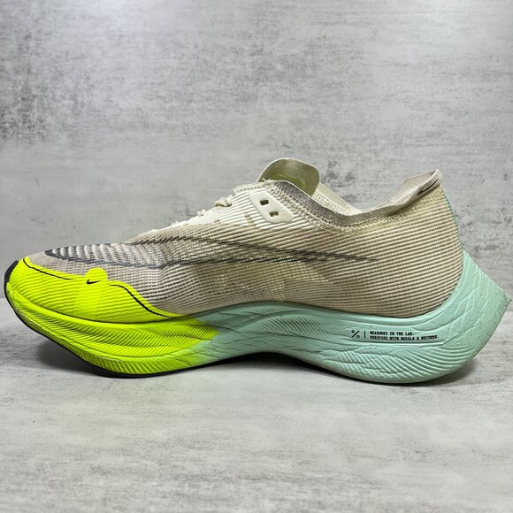 Nike ZoomX Vaporfly Next% Running Shoes - Men's Size 10.5 - Tan Yellow - Picture 5 of 12